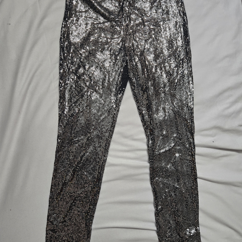 Zara Black Silver Sequin Top